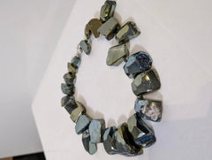 Chunky Metallic Hematite or Pyrite Nugget Statement Necklace - Image 4