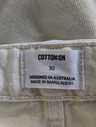 Cotton On Boyfriend Super Baggy Cargo Pants Cream Size 30 - Image 3