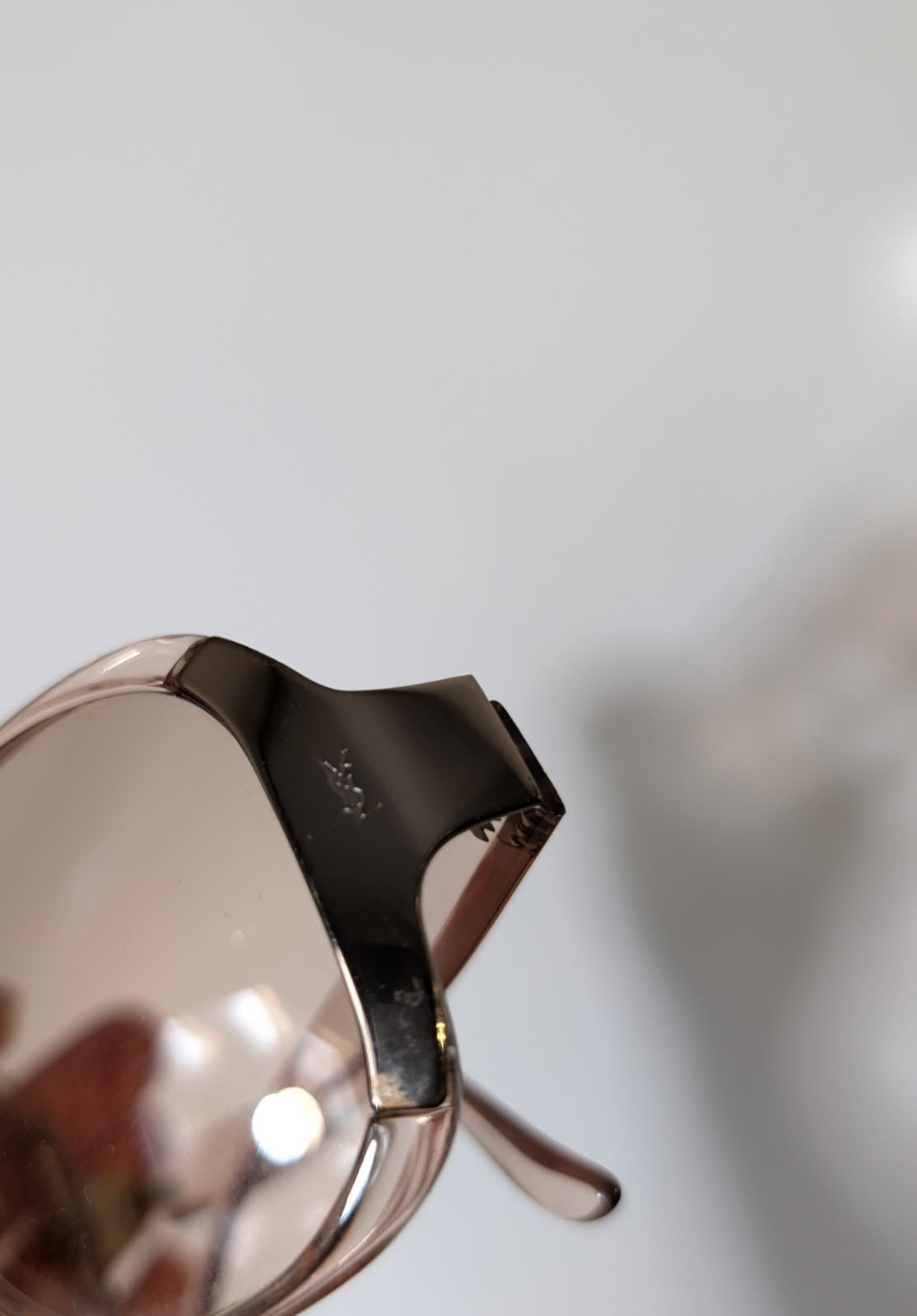 Vintage Yves Saint Laurent YSL Shield Sunglasses - Translucent Brown - Image 4