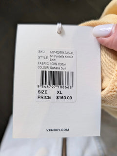 Venroy Pointelle Knitted Shirt - Sahara Sun Men's XL - Image 5