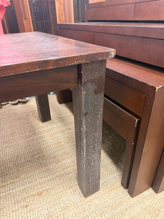 Solid Wood Rectangular Dining Table - Dark Timber Finish - Image 4