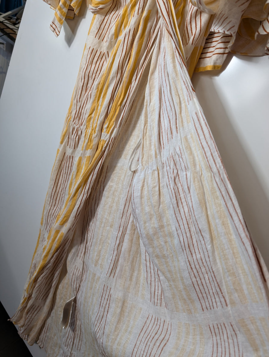 Johanna Ortiz Striped Linen Blend Maxi Dress Size S - Image 4