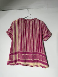 Cecilie Copenhagen Keffiyeh Print Blouse Pink & Cream Size M - Image 4