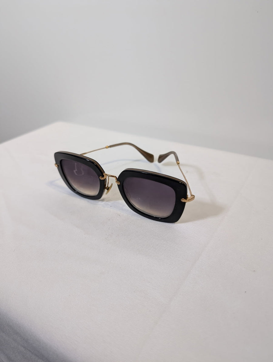 Miu Miu SMU 07O Sunglasses Black Gradient Gold Frame - Image 5