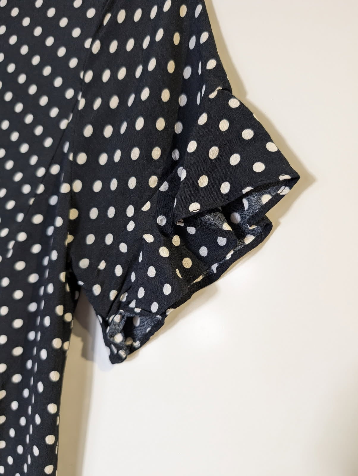 Zara Woman Polka Dot Button-Front Mini Dress Black and White XS - Image 5