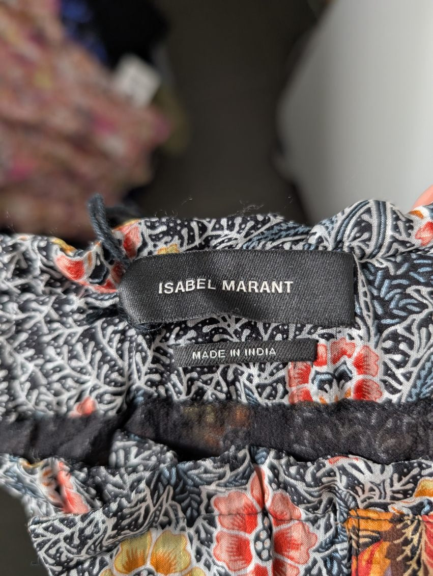 Isabel Marant Floral Silk Paperbag Waist Pants - Size 38 - Image 4