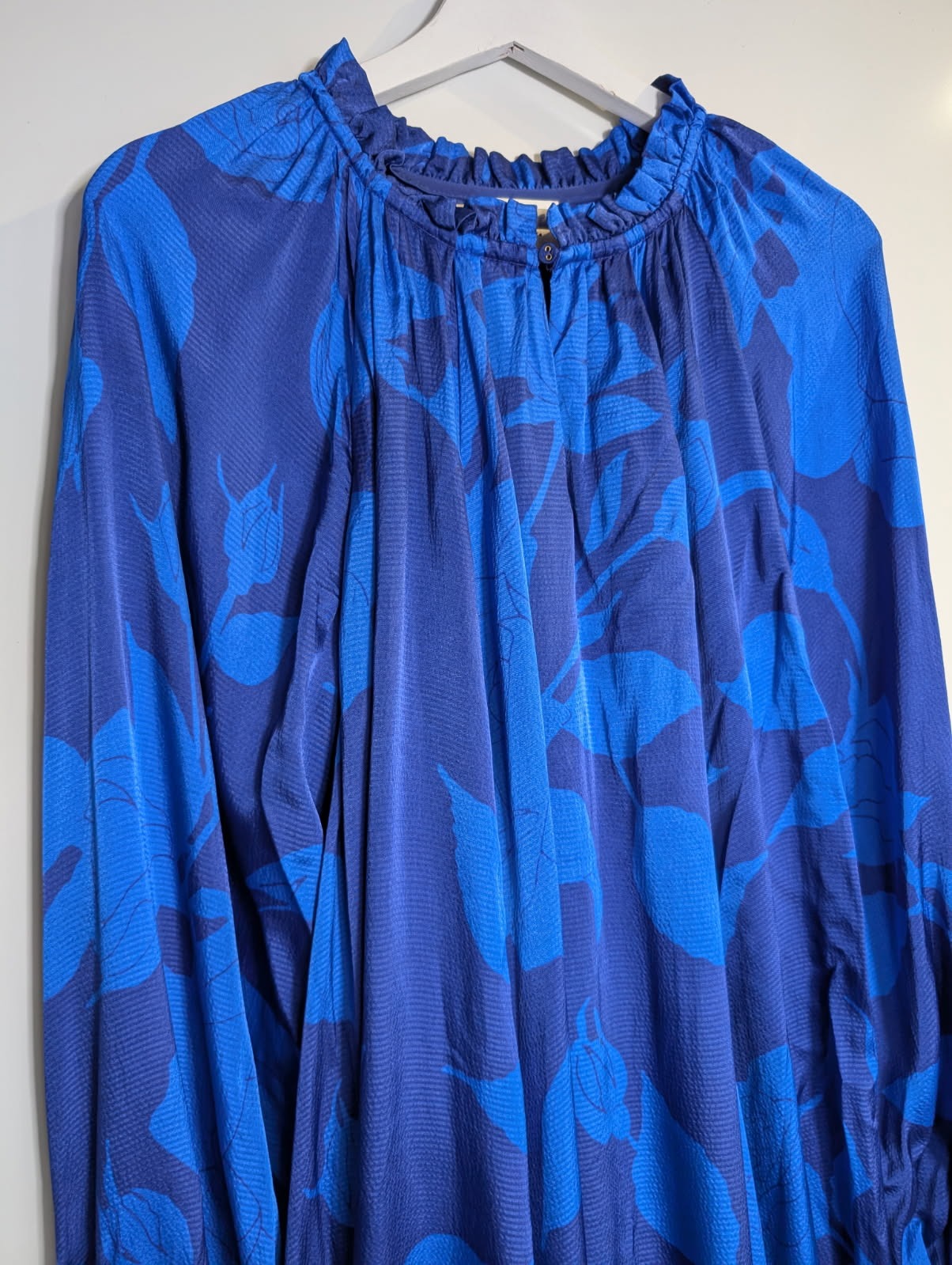 Aje Floral Midi Dress Blue Size 8 - Image 2
