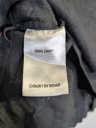 Country Road Organic Linen Short Sleeve Shirt Dark Grey Size 14 - Image 4