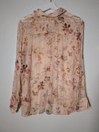 Pablo Gerard Darel Floral Sheer Button-Down Blouse Peach EU 38 - Image 4
