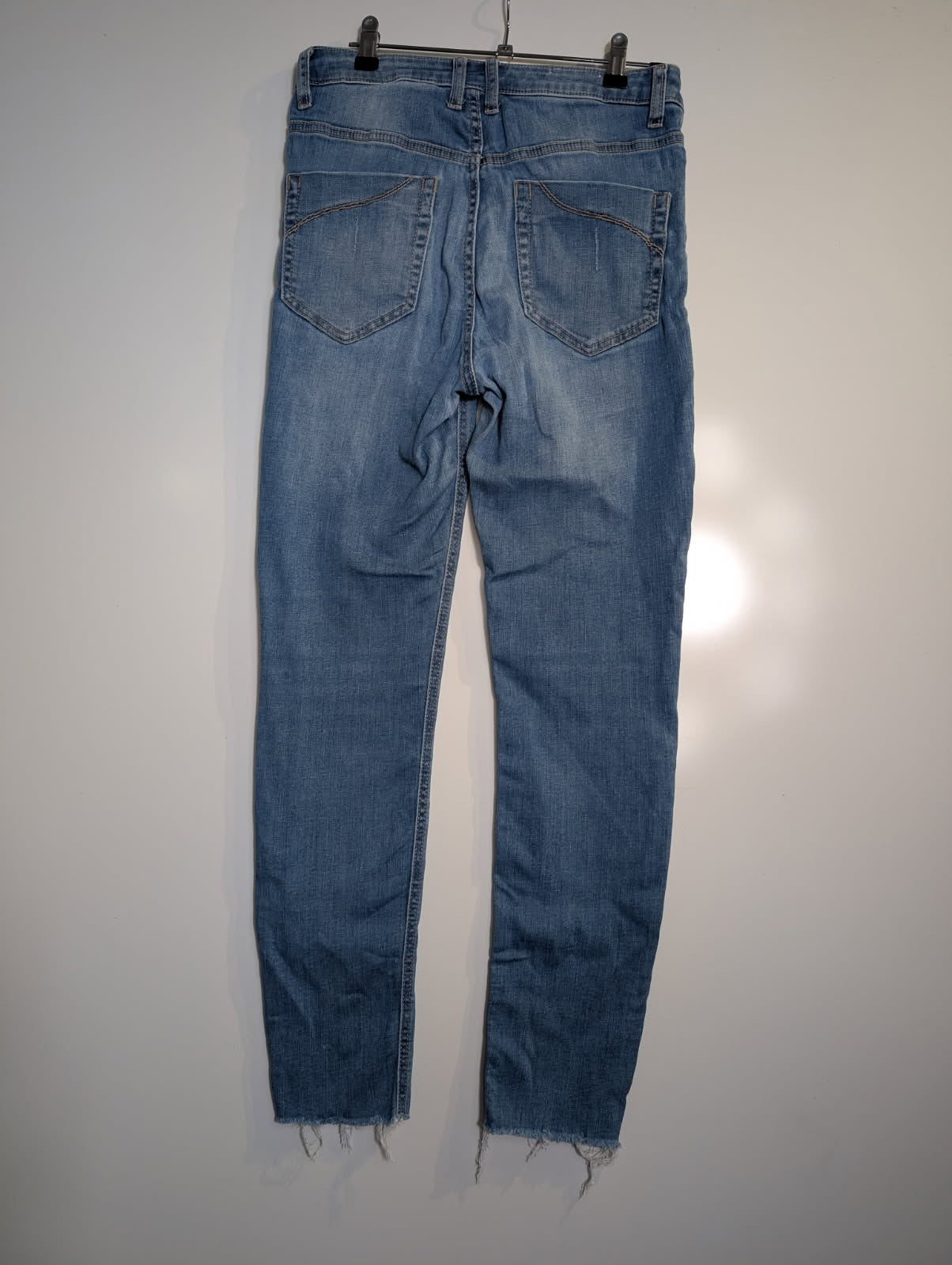 Dricoper Denim High-Rise Skinny Jeans Blue Raw Hem Size 10 - Image 5