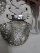 Carvela Kurt Geiger Crystal Embellished Platform Sneakers White - Image 4