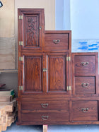 Antique Chinese Tansu Step Chest Cabinet Solid Rosewood Brown - Image 5