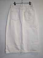 Elka Collective Denim Midi Skirt Off-White Front Slit - Image 4