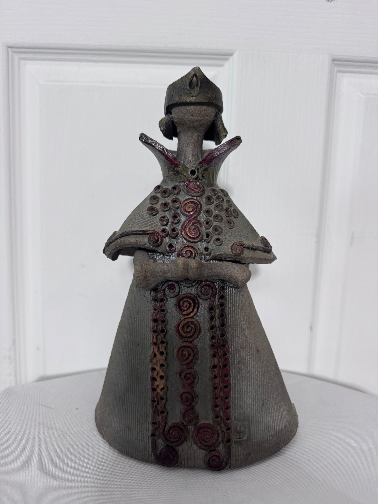 Studio Pottery Ceramic Figurine Sculpture With Spiral Detail - Image 4