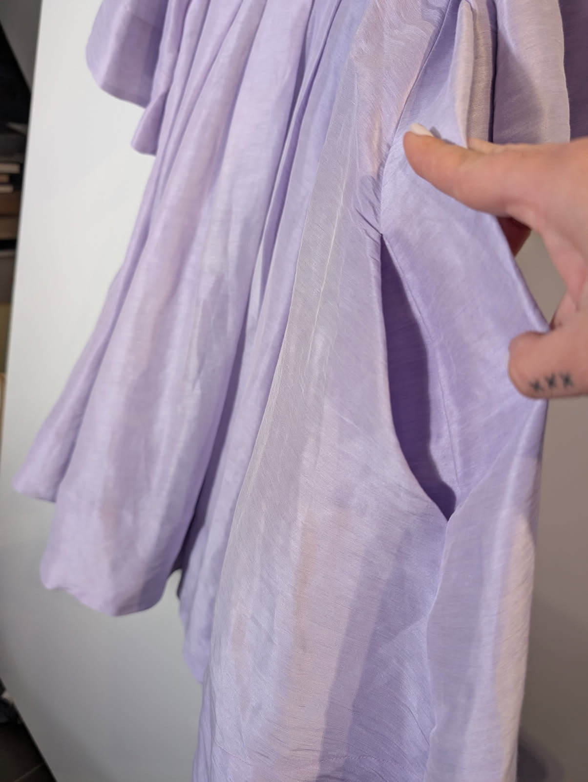 Ginger & Smart Lavender Pleated Flutter Sleeve Mini Dress - Size 8 - Image 4
