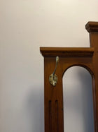 Vintage Wooden Wall-Mounted Hall Stand with Mirror and Drawer - Image 4