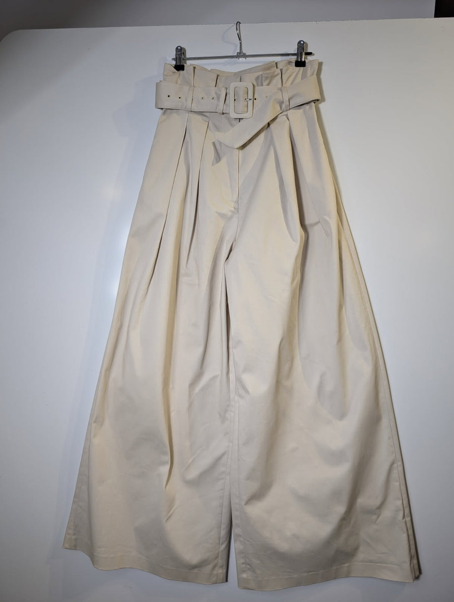 Anna Quan Emmett Wide-Leg Trousers Beige Size 8 - Image 4