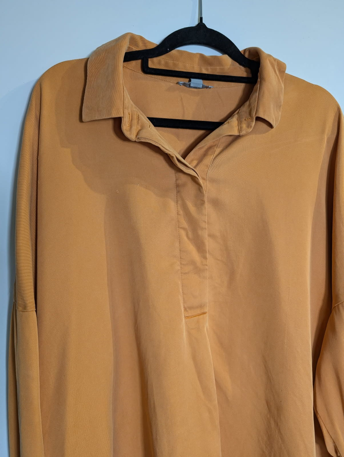 COS Oversized Long Sleeve Collared Shirt Mustard Yellow - Image 2