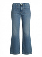 Gerard Darel Mid-Rise Patch Pocket Flare Jeans Blue Denim - Image 1