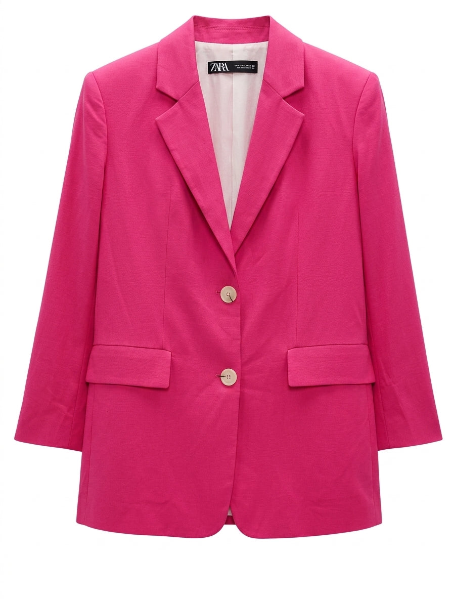 Zara Hot Pink Double-Button Blazer - Size S - Image 1