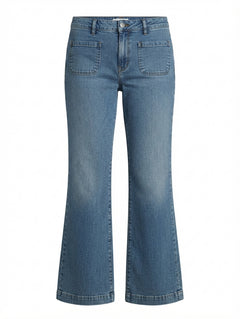 Gerard Darel Mid-Rise Patch Pocket Flare Jeans Blue Denim - Image 1