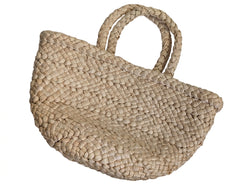 Reformation Woven Straw Half-Moon Tote Bag Beige - Image 1