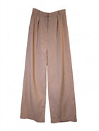 High-Waisted Pleated Wide-Leg Trousers Peach Melange - Image 1