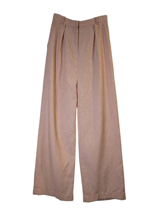 High-Waisted Pleated Wide-Leg Trousers Peach Melange - Image 1