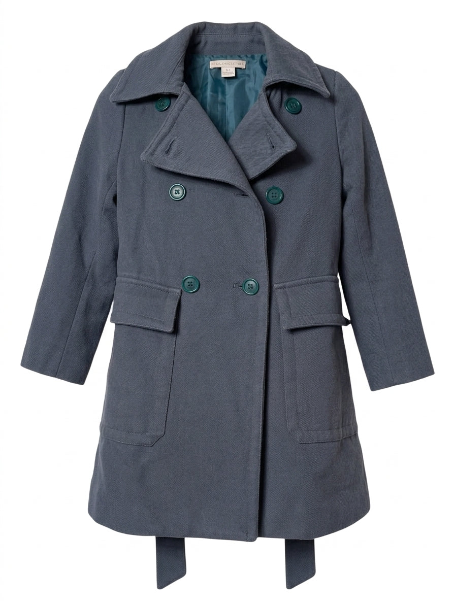 Stella McCartney Kids Double-Breasted Pea Coat - Blue Wool Blend Size 6 Years - Image 1