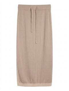 Ceres Life Organics Knit Midi Skirt Beige Drawstring Waist Size M - Image 1