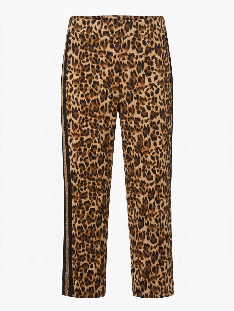 Joseph Ribkoff Leopard Print Pants - Side Stripe Detail US 6 - Image 1