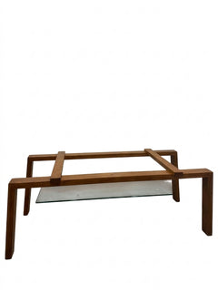 Ethnicraft Solid Oak Dining Table with Glass Top 180cm - Image 2