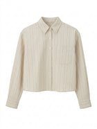 JW Anderson x Uniqlo Striped Cropped Shirt Women's Size 8 - Image 1