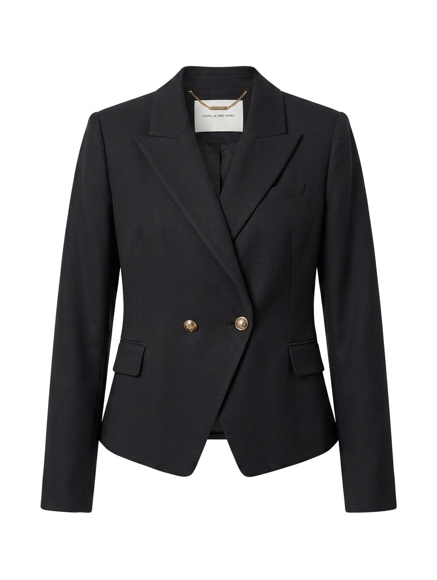 Camilla and Marc Marguerite Double Breasted Blazer - Black Size 10 - Image 1