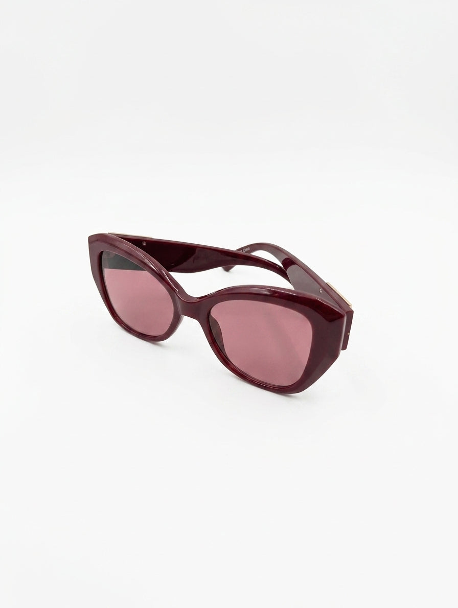 ALDO Cat Eye Sunglasses Burgundy - Image 1