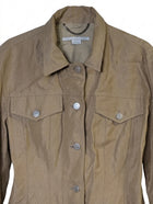 Stella McCartney Button-Down Jacket Tan Diagonal Stripe - Image 1