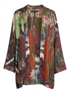One Teaspoon Printed Silk Kimono Cardigan Multi-coloured Women's Size 10 - Image 1