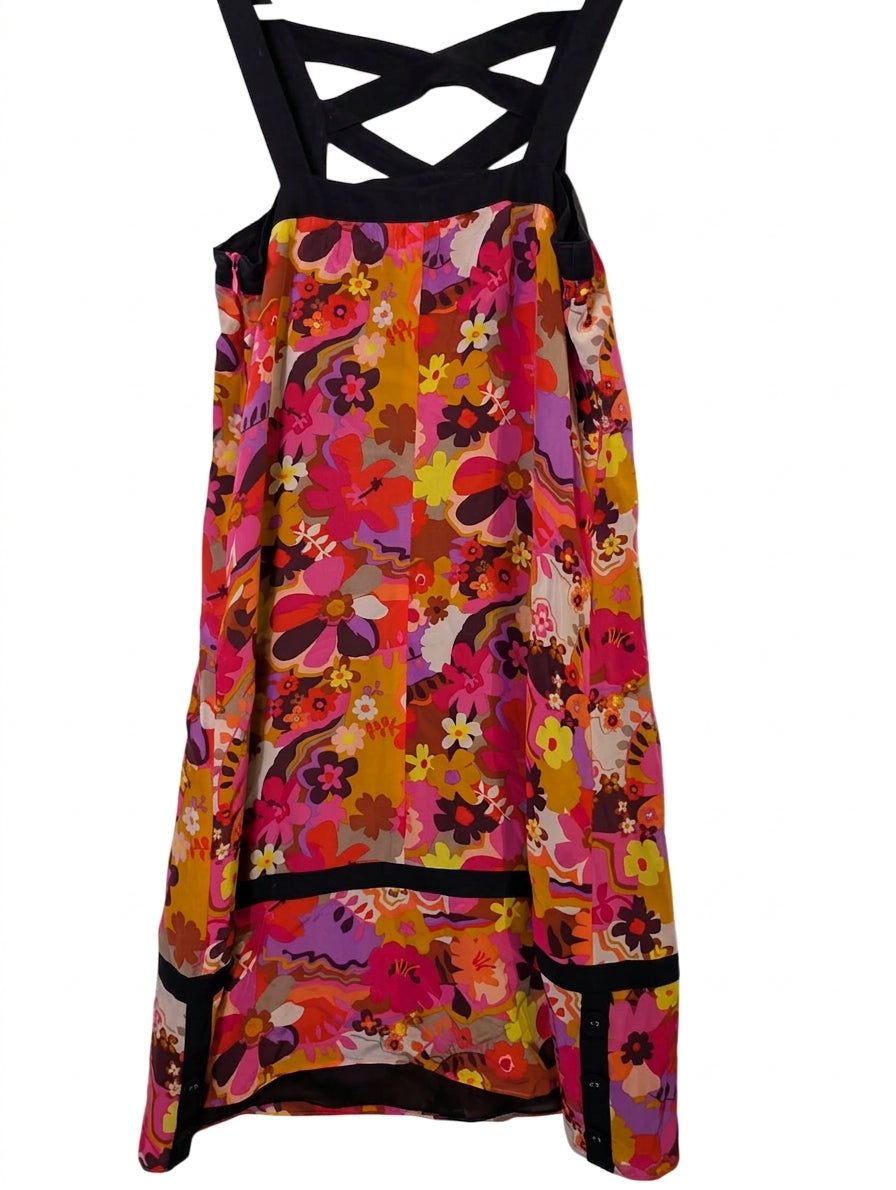 Alannah Hill Silk Floral Dress - Criss-Cross Back Size 8 - Image 1