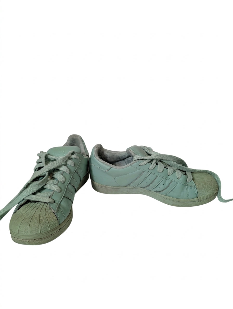Adidas Superstar Pharrell Williams Sneakers - Mint Green US 4 - Image 1