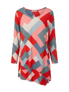 Mister Zimi Long Sleeve Dress Geometric Abstract Print - Image 1