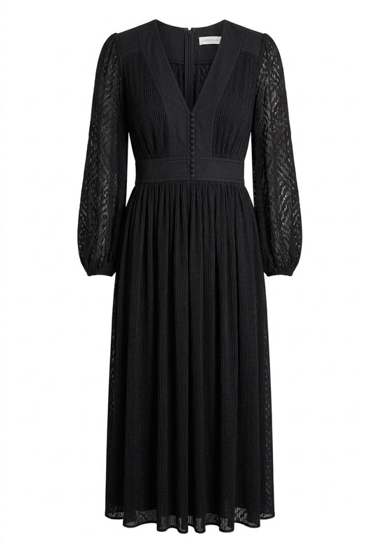 Zimmermann Pleated Midi Dress Black Size 1 - Image 1