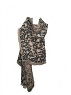 Leopard Print Fringed Blanket Scarf - Soft Oversized Wrap - Image 1