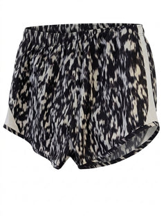 Nike Athletic Running Shorts Black & White Abstract Print Medium - Image 1