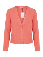 Marcs Kala Rib Knit Cardigan Coral Pink Women's XS - Image 1