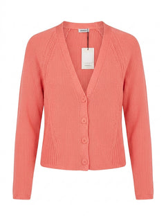 Marcs Kala Rib Knit Cardigan Coral Pink Women's XS - Image 1