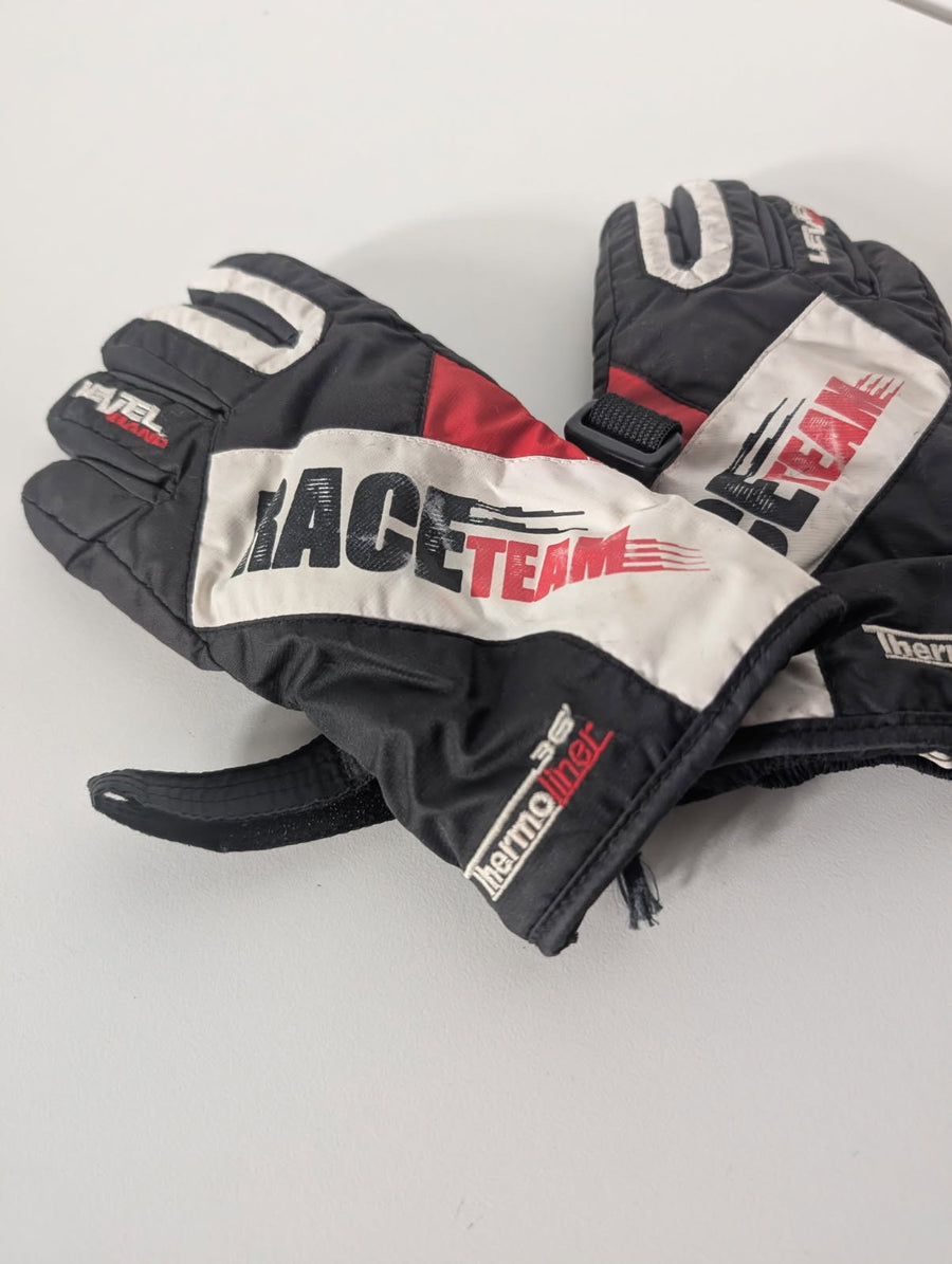 Level Race Team Thermo-Plus Ski Gloves - Black/White/Red - Image 4