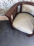 Antique Edwardian Style Mahogany Tub Chair Vintage 1950s Solid Timber - Image 4