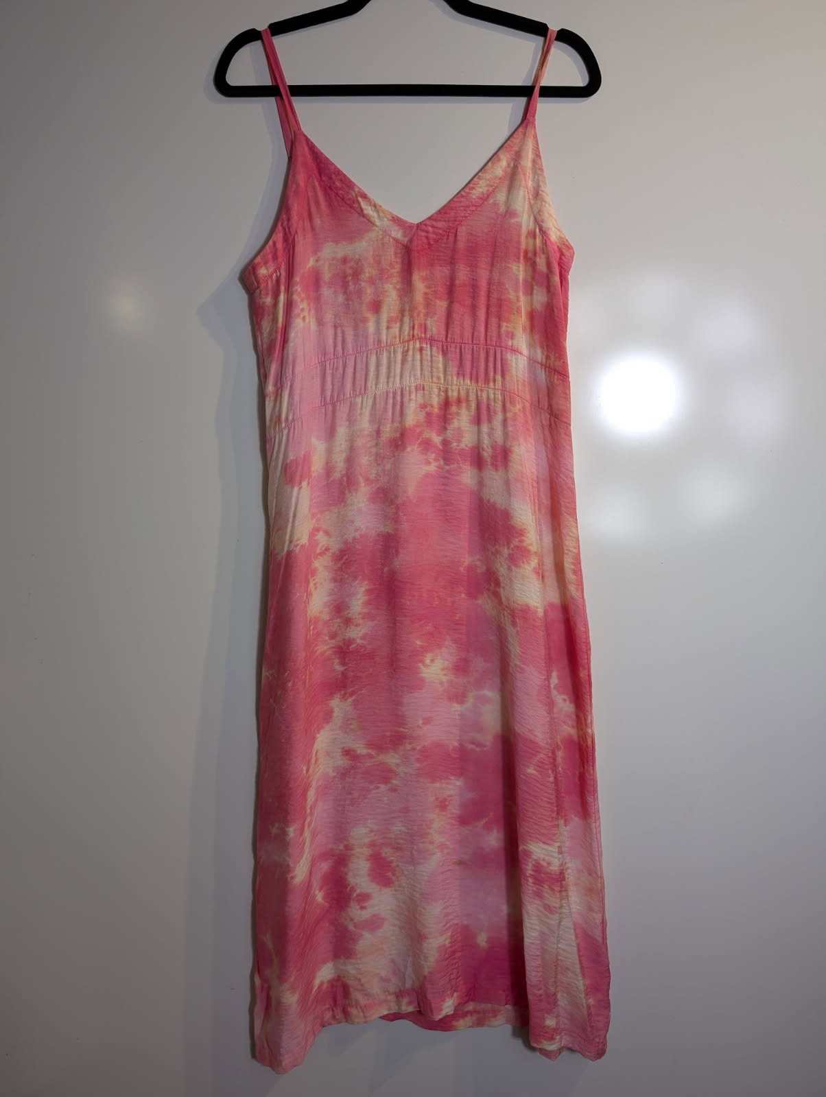 LACAUSA Tie-Dye Spaghetti Strap Midi Dress Pink and Yellow Size XS - Image 4