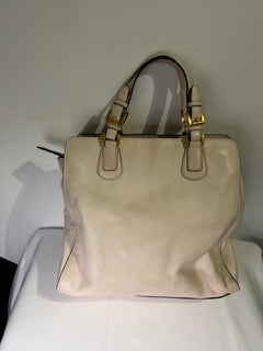 Michael Kors Sutton Medium Satchel Cream Leather Handbag - Image 4
