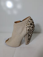 Givenchy Studded Peep-Toe Ankle Boots Beige Leather - Image 2
